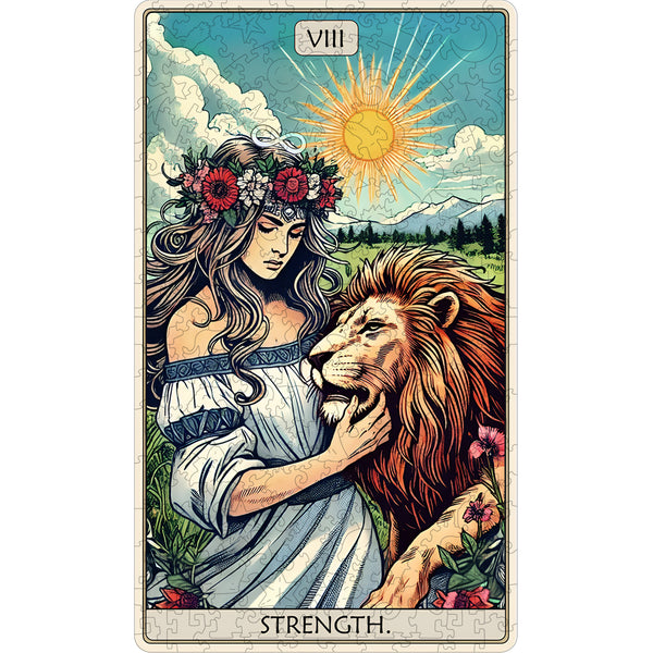 STRENGTH - Wooden Jigsaw Puzzle. Tarot card collection. – Fantasy
